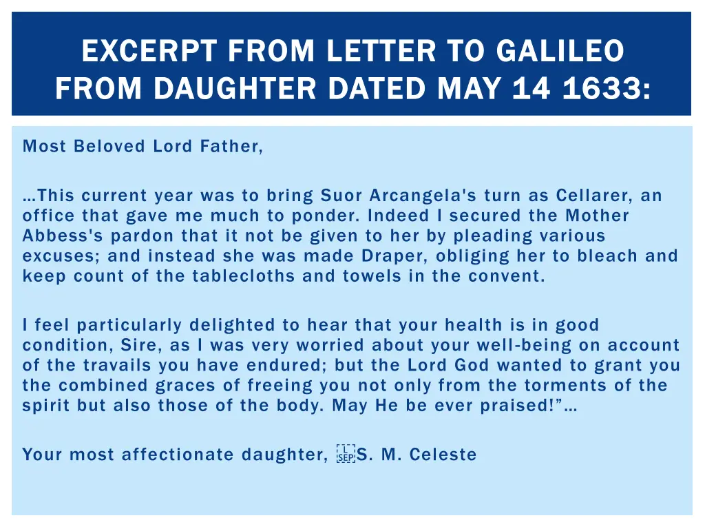 excerpt from letter to galileo excerpt from