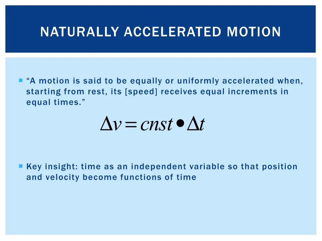 naturally accelerated motion