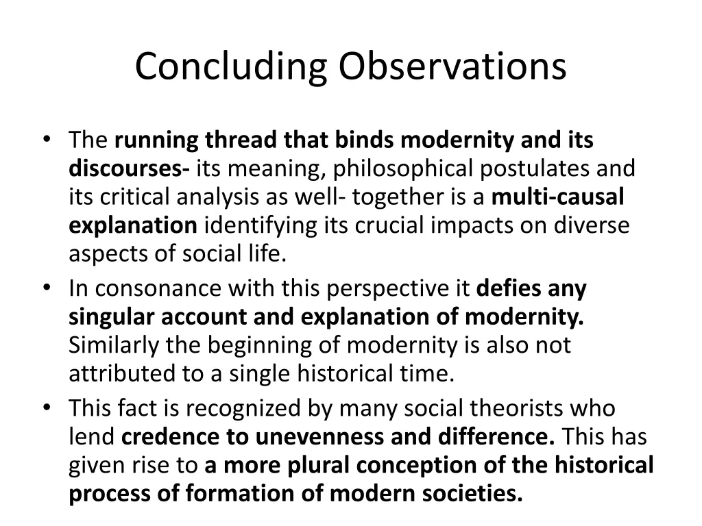 concluding observations