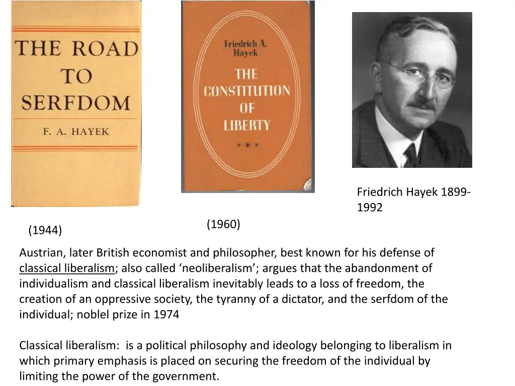 friedrich hayek 1899 1992