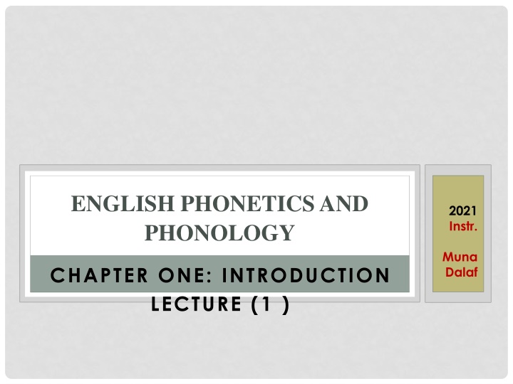 english phonetics and phonology