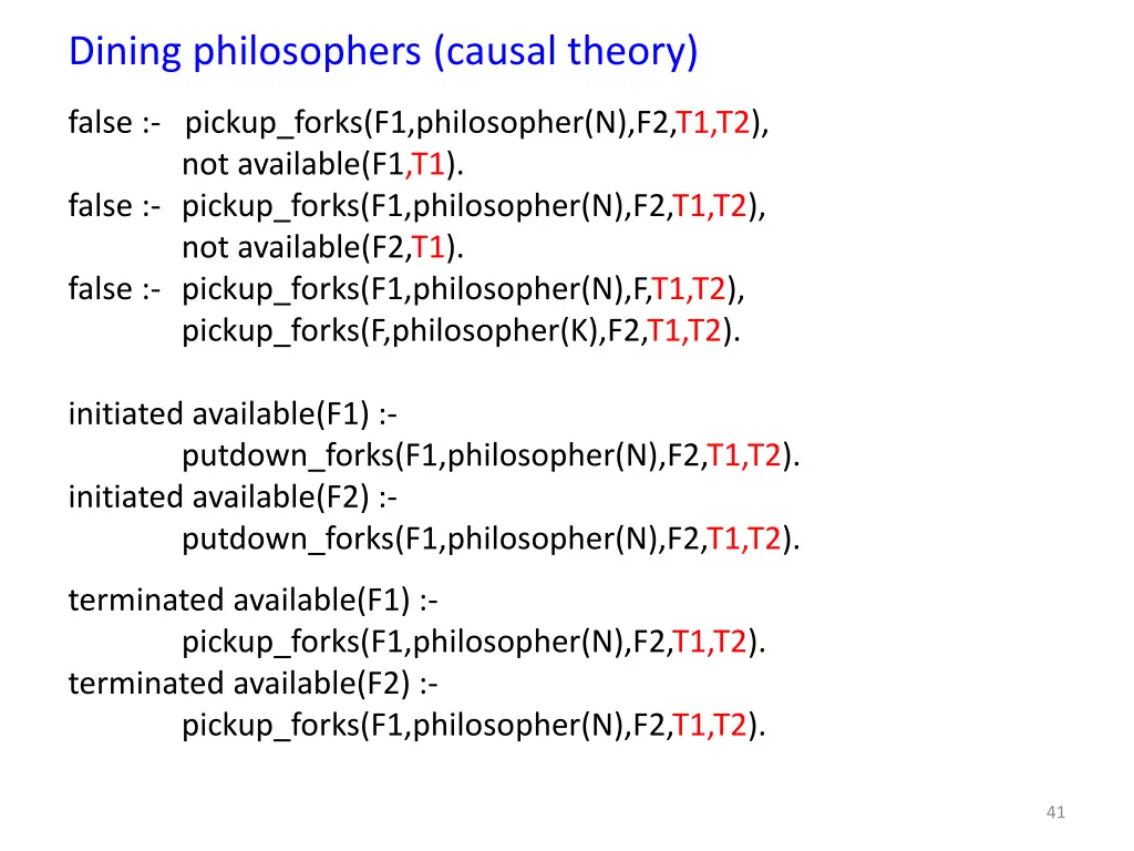 dining philosophers causal theory 1