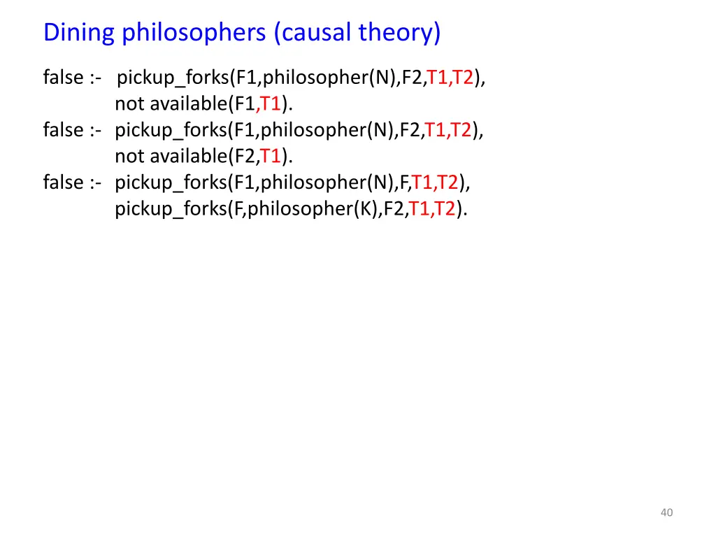 dining philosophers causal theory