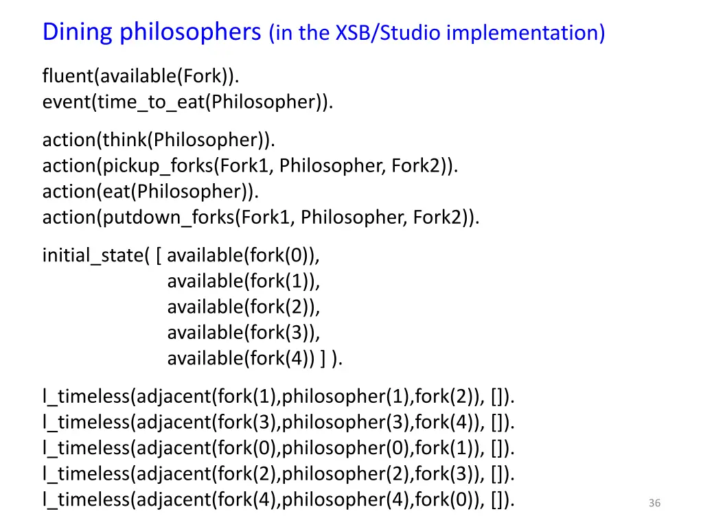 dining philosophers in the xsb studio 2