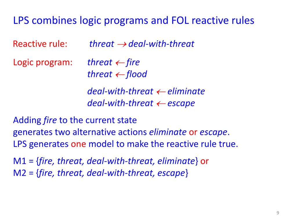 lps combines logic programs and fol reactive rules 1