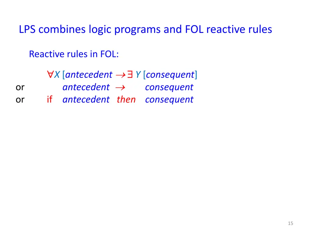 lps combines logic programs and fol reactive rules 4