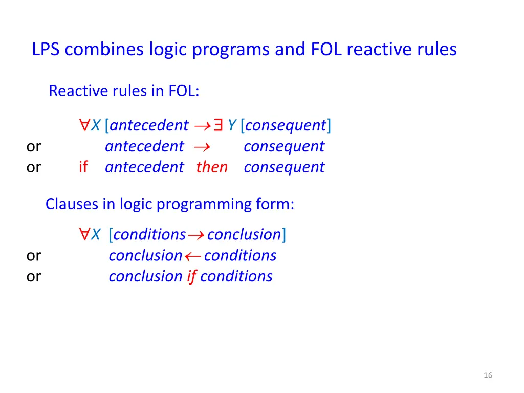 lps combines logic programs and fol reactive rules 5