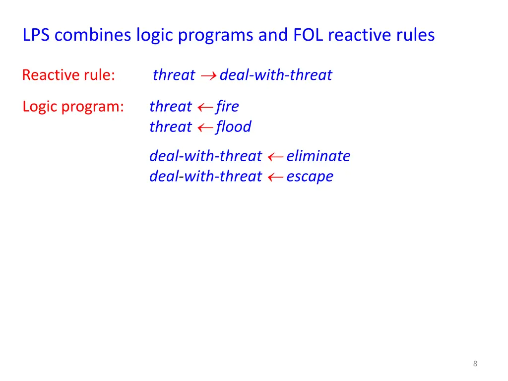 lps combines logic programs and fol reactive rules