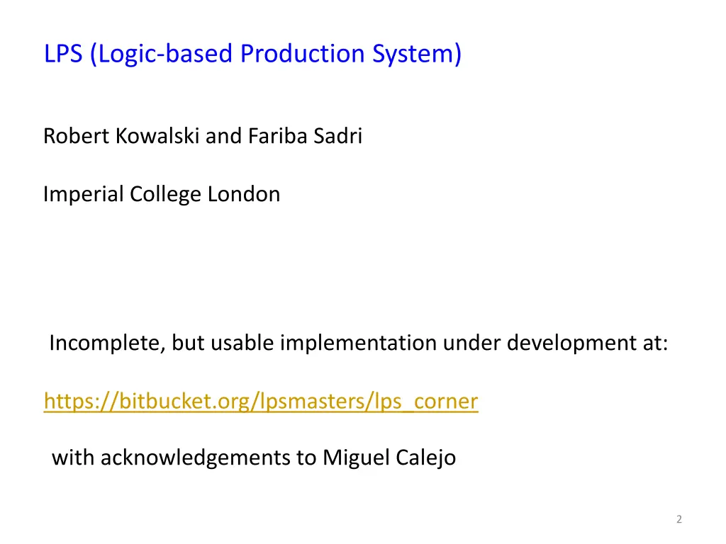 lps logic based production system 1