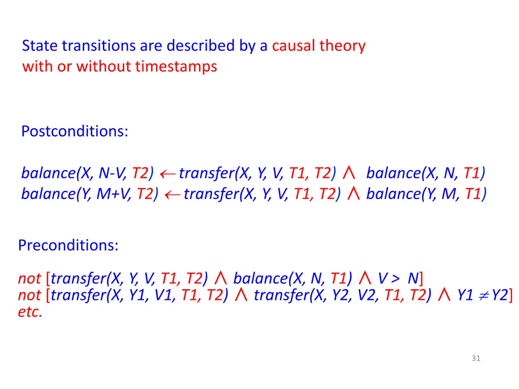 state transitions are described by a causal 1