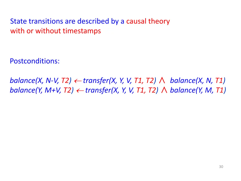 state transitions are described by a causal