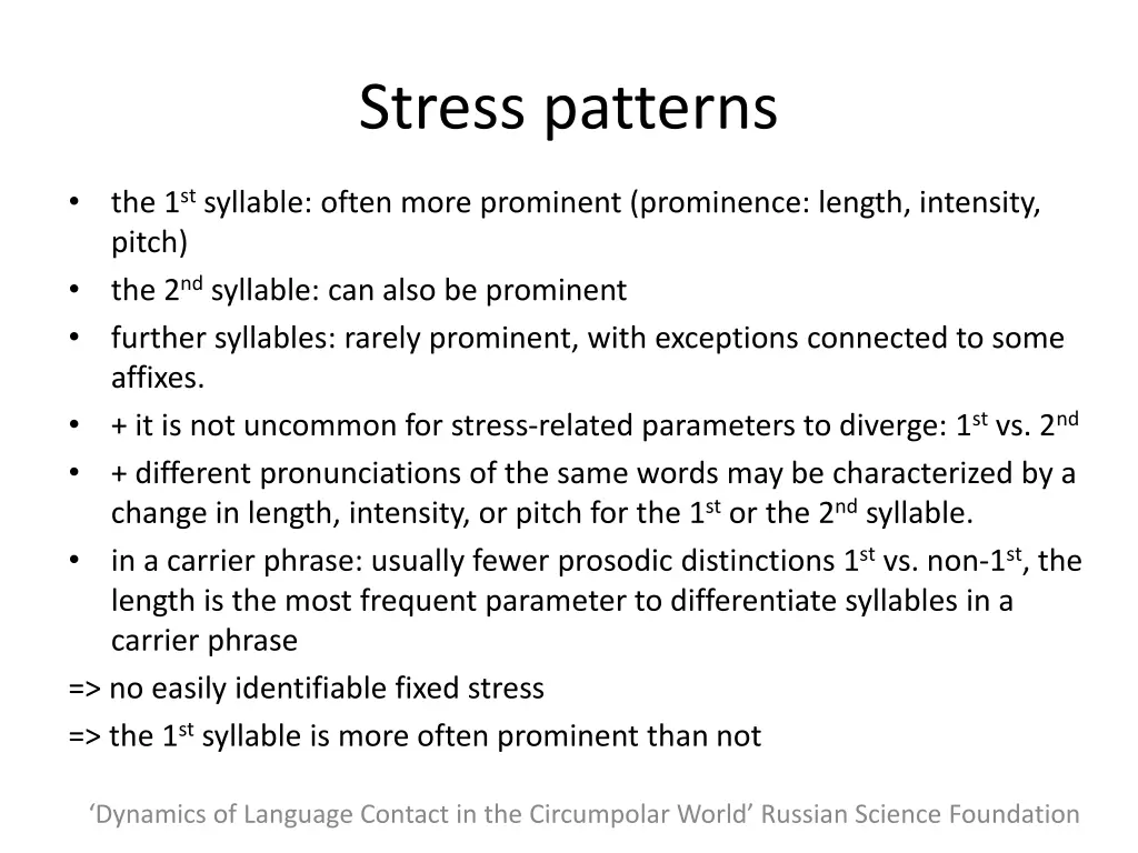 stress patterns