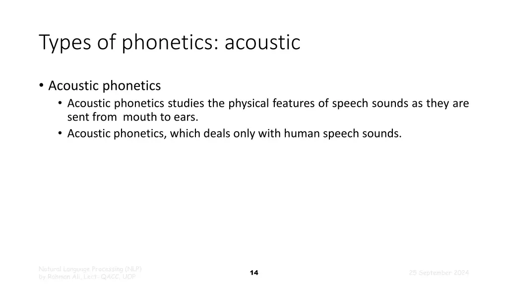 types of phonetics acoustic