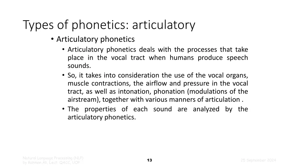 types of phonetics articulatory articulatory