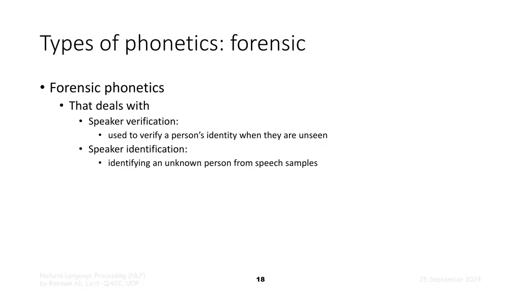 types of phonetics forensic