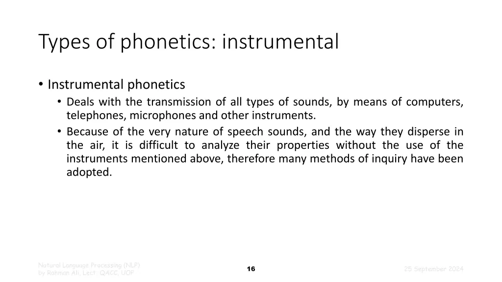 types of phonetics instrumental