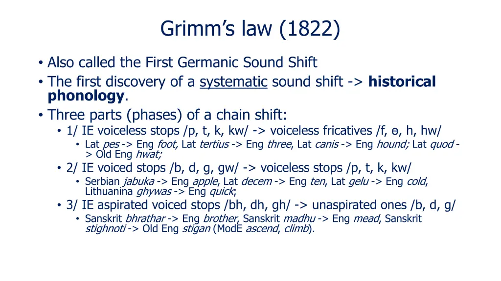 grimm s law 1822