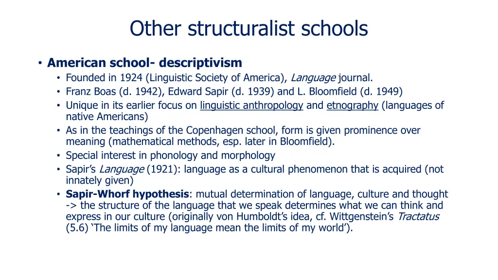 other structuralist schools 2