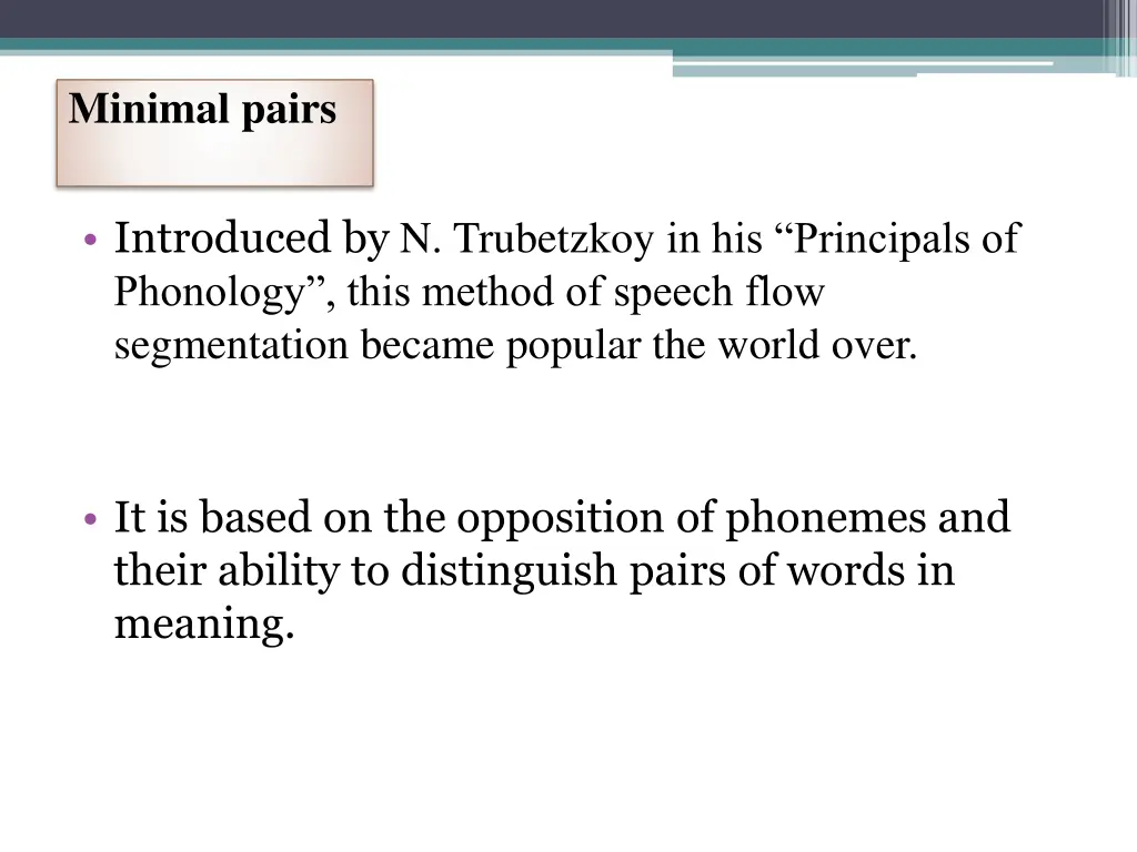 minimal pairs