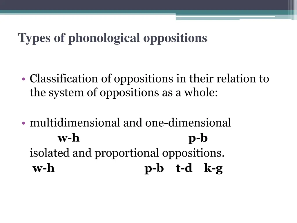 types of phonological oppositions 1