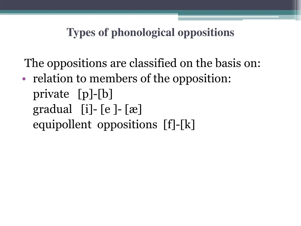 types of phonological oppositions