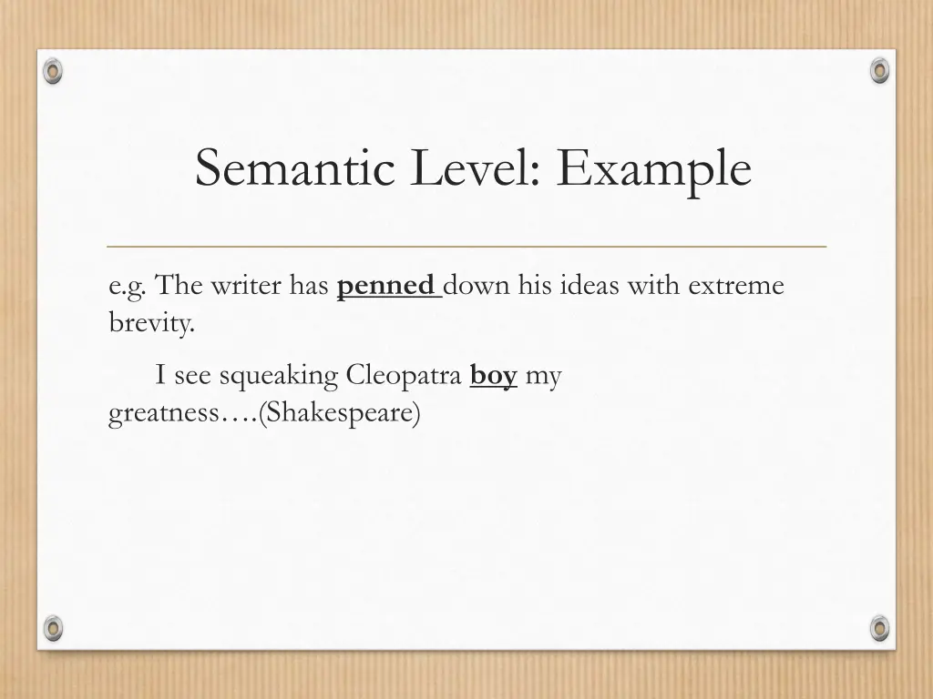 semantic level example