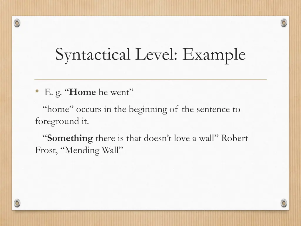 syntactical level example