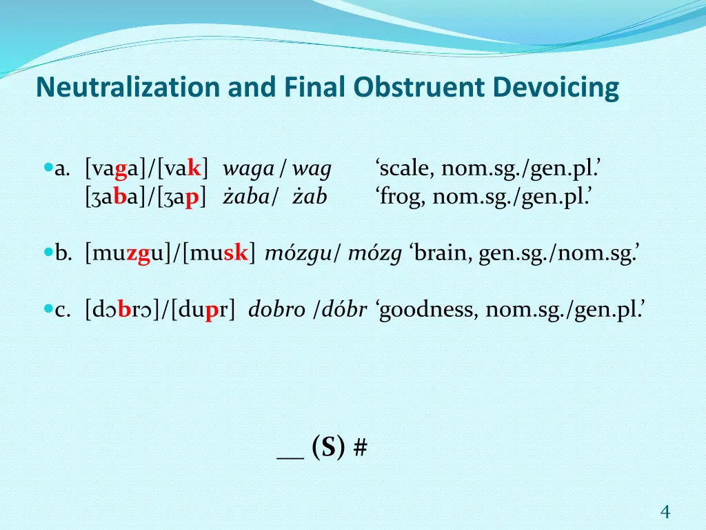 neutralization and final obstruent devoicing