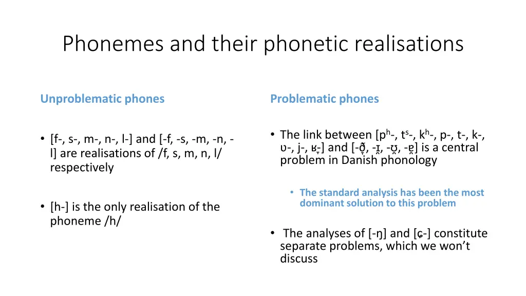 phonemes and their phonetic realisations