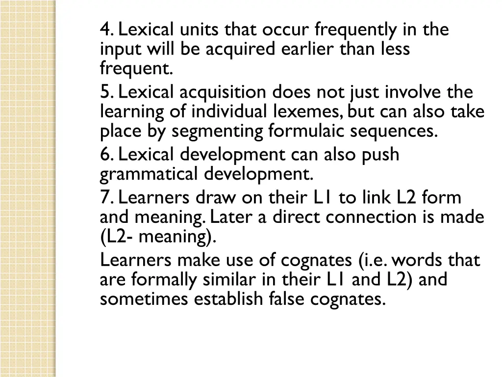 4 lexical units that occur frequently