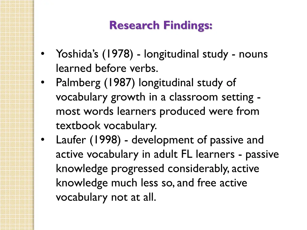 research findings