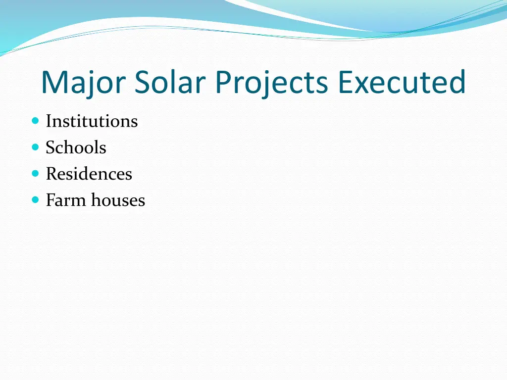 major solar projects executed