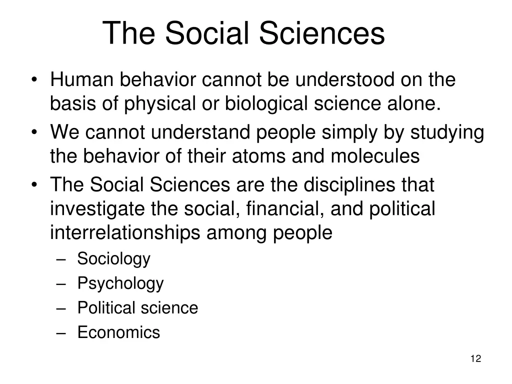 the social sciences