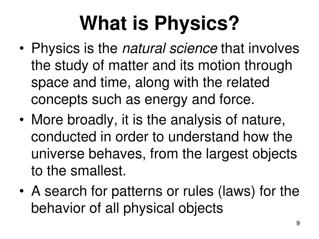 what is physics physics is the natural science