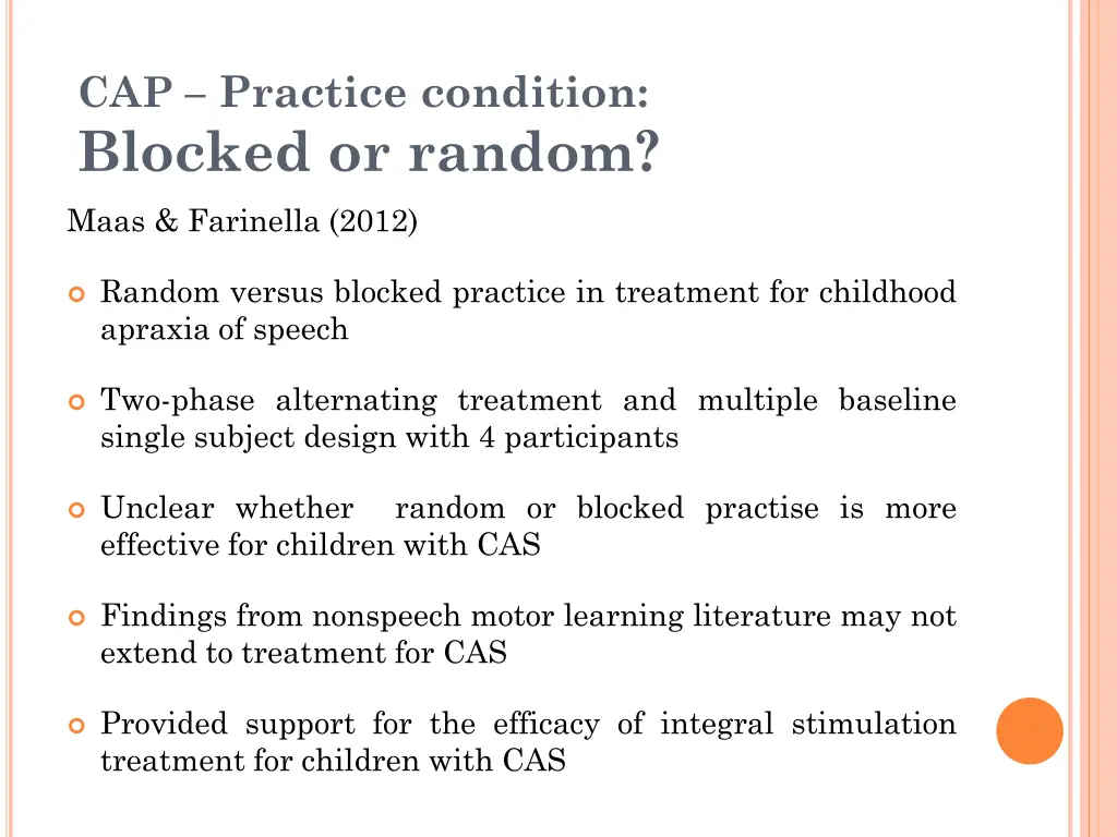 cap practice condition blocked or random