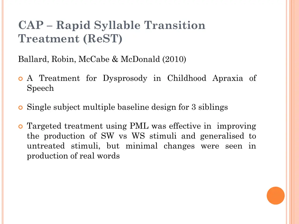 cap rapid syllable transition treatment rest