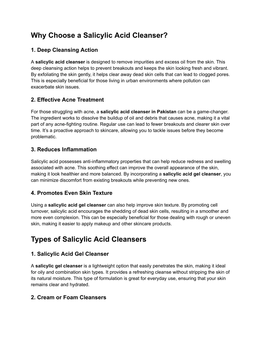 why choose a salicylic acid cleanser