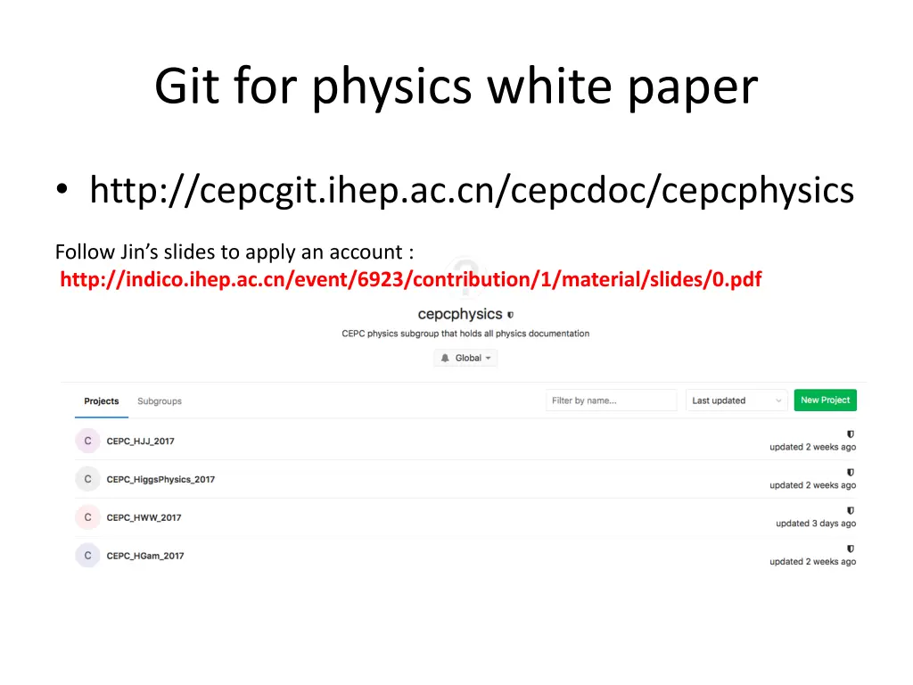 git for physics white paper