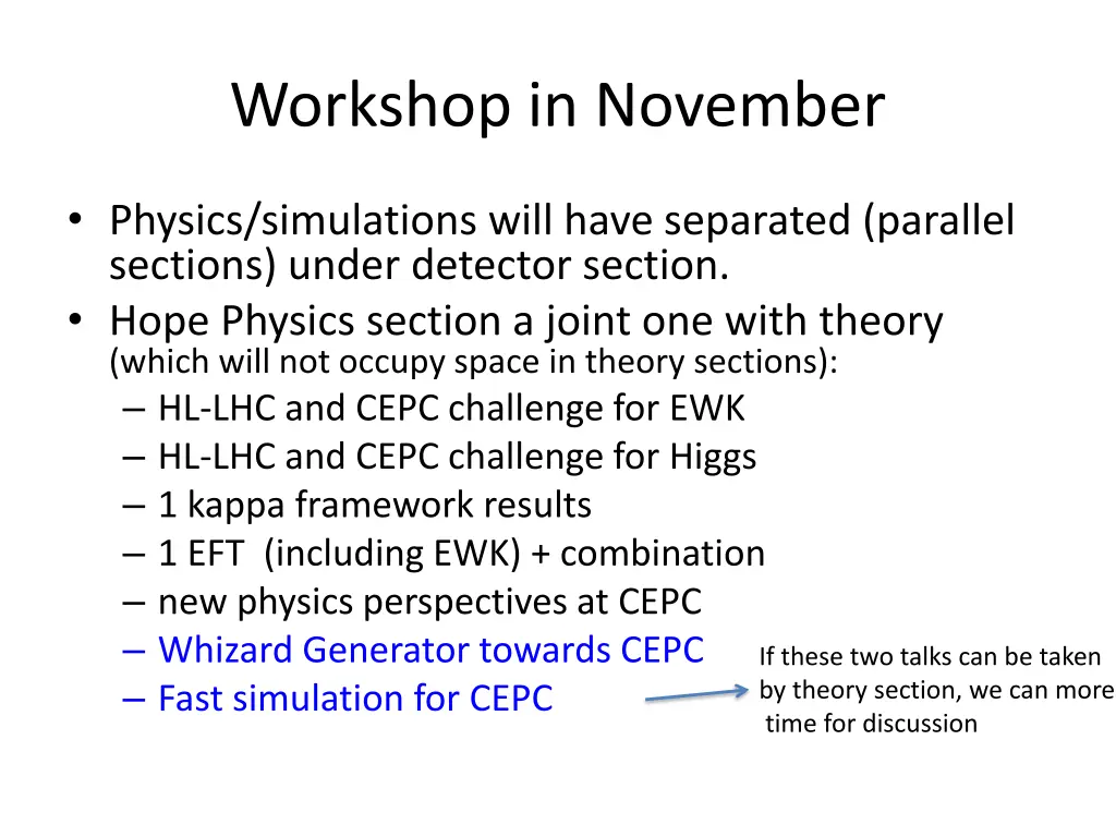 workshop in november