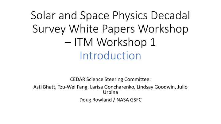 solar and space physics decadal survey white