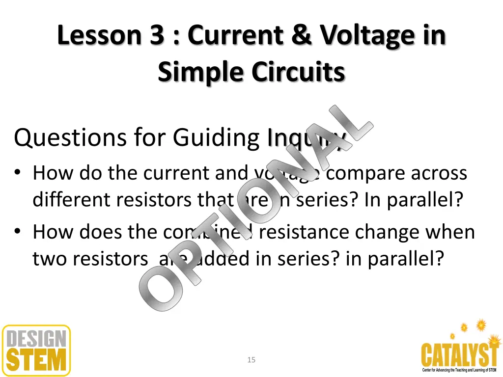 lesson 3 current voltage in simple circuits