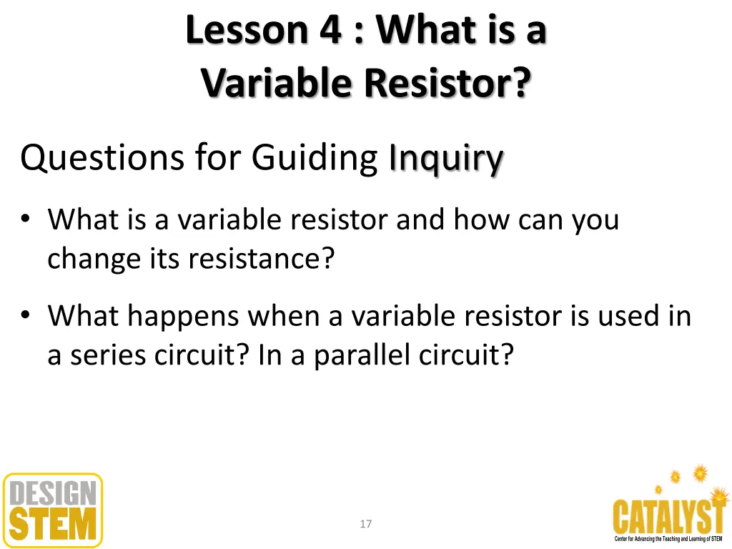 lesson 4 what is a variable resistor 1