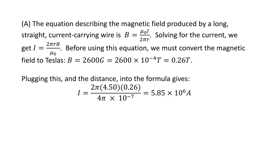 a the equation describing the magnetic field