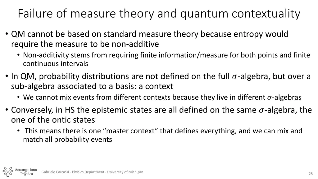 failure of measure theory and quantum 1