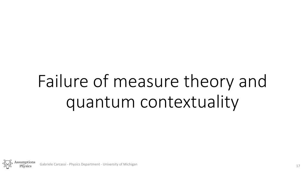 failure of measure theory and quantum