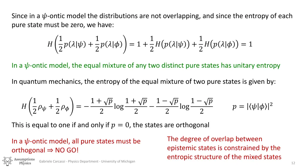 since in a ontic model the distributions