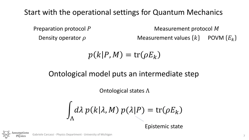 start with the operational settings for quantum