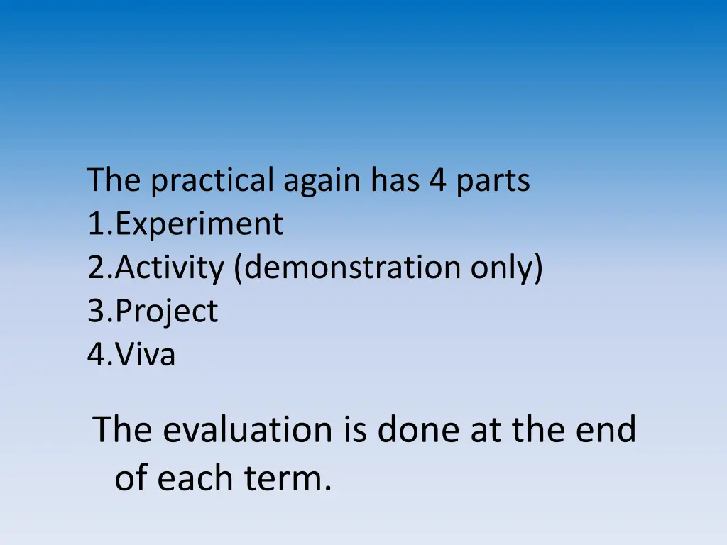 the practical again has 4 parts 1 experiment