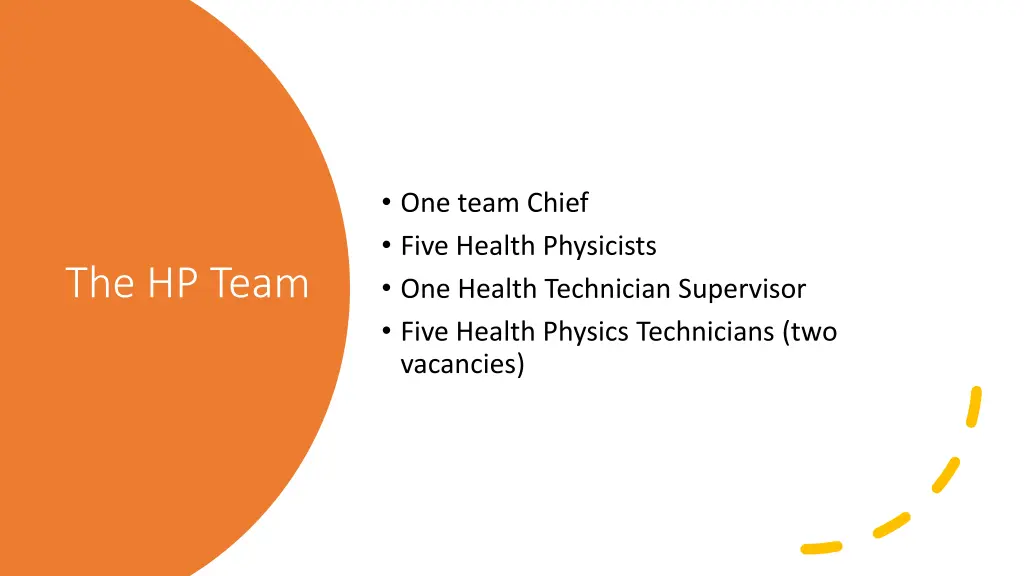 one team chief five health physicists one health