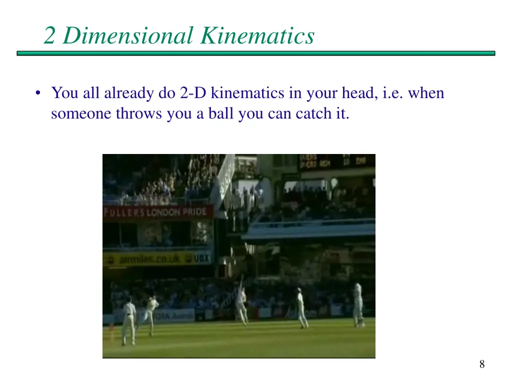 2 dimensional kinematics